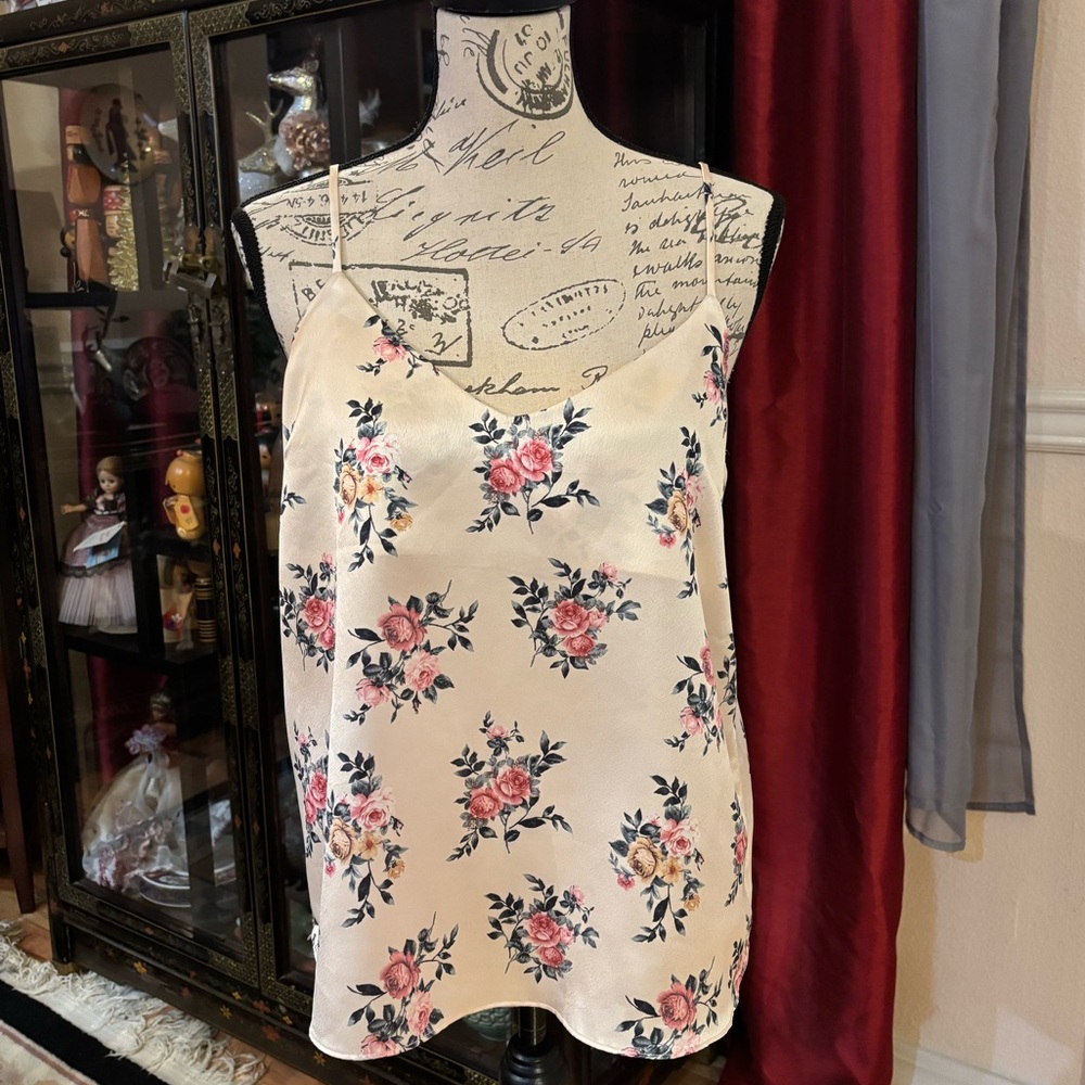 Forever 21 Floral Satin Camisole Top